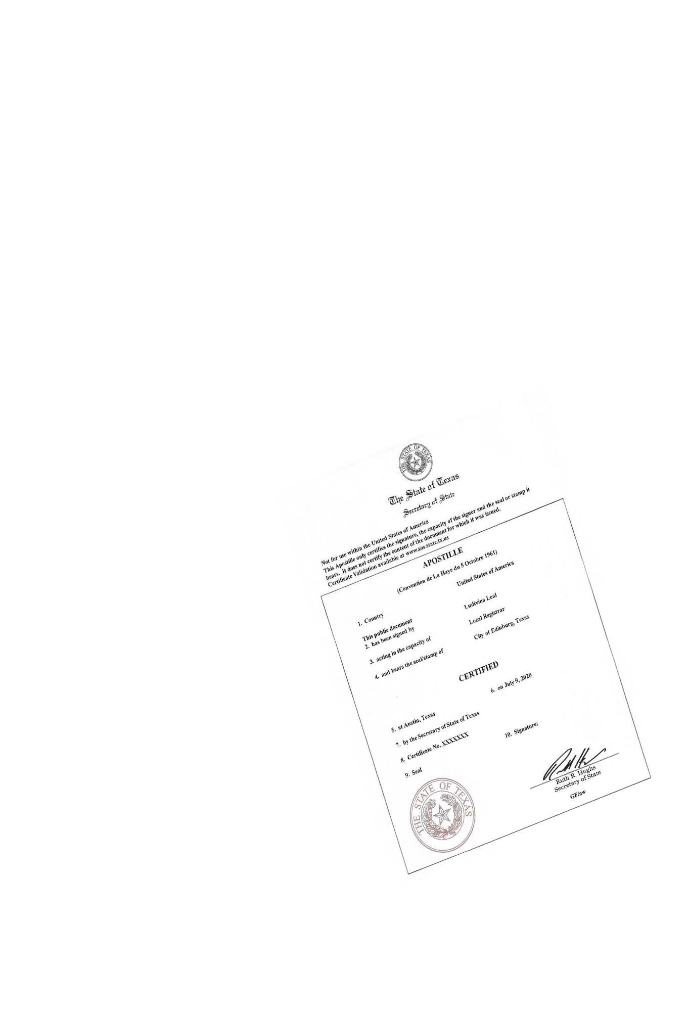Apostille Birth Certificate in Texas Apostille services in Texas